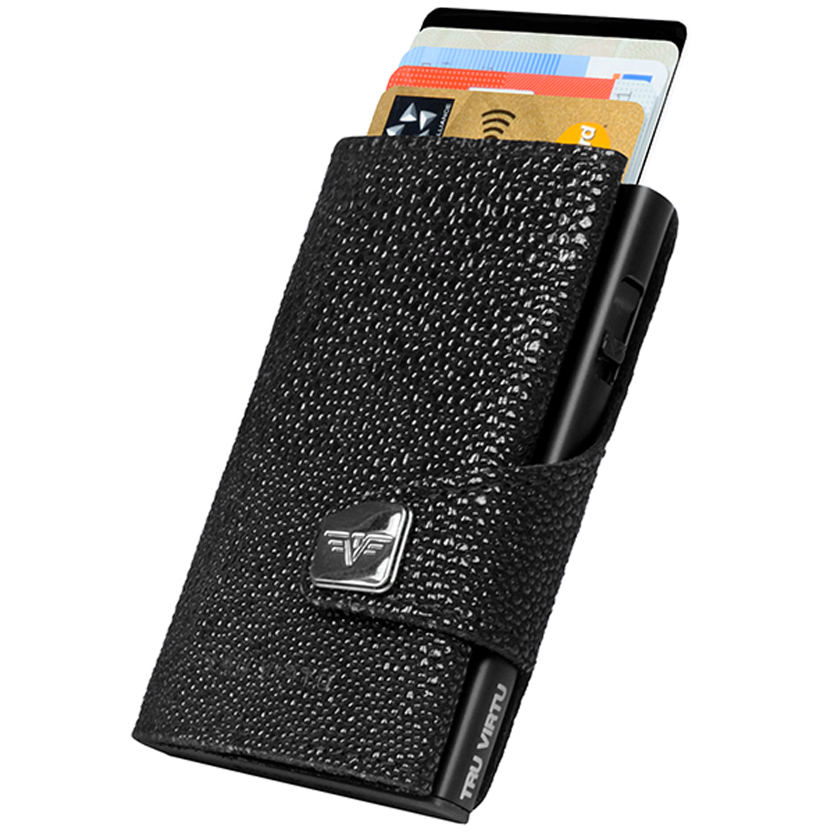 Tru Virtu C&S Sting Ray Black Wallet (Diagonal Slope)