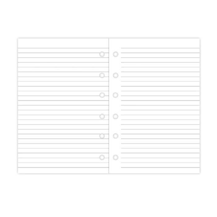 Filofax A5 Ruled Notepad - 50 Sheets, White Paper, 148x210mm, For A5 Organisers & Binders