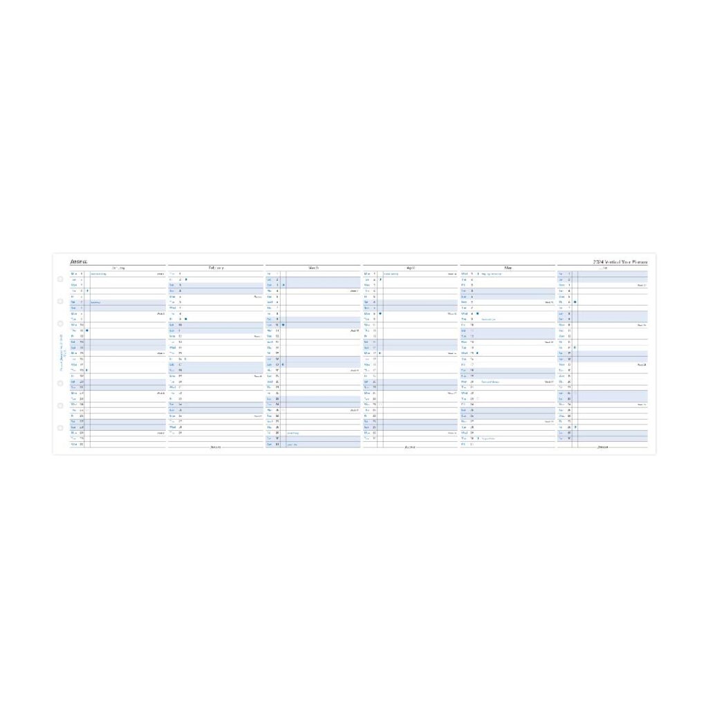Filofax Vertical Year Planner – Personal 2024 English - Beste