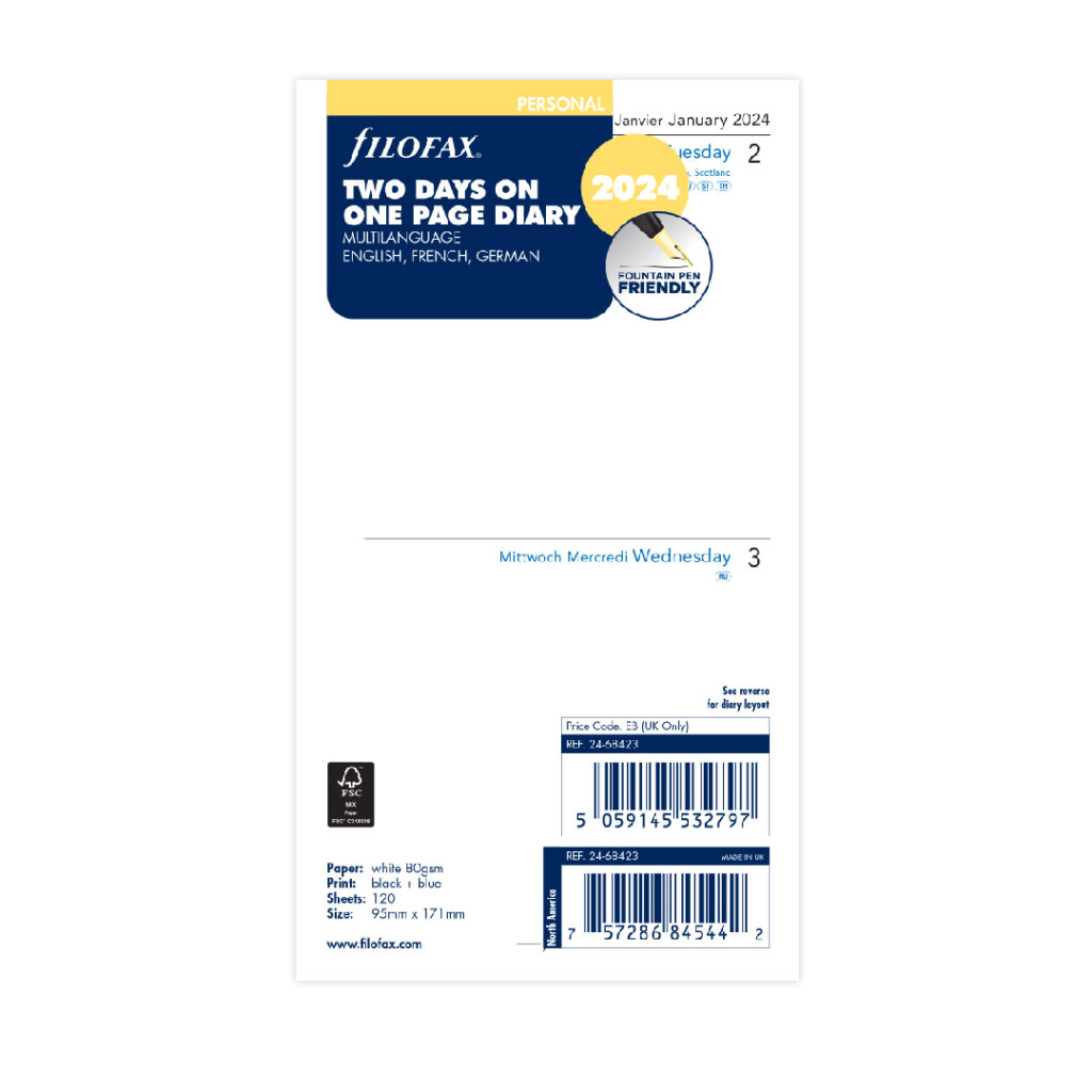 Filofax Week On One Page Diary – Personal 2024 English - Beste