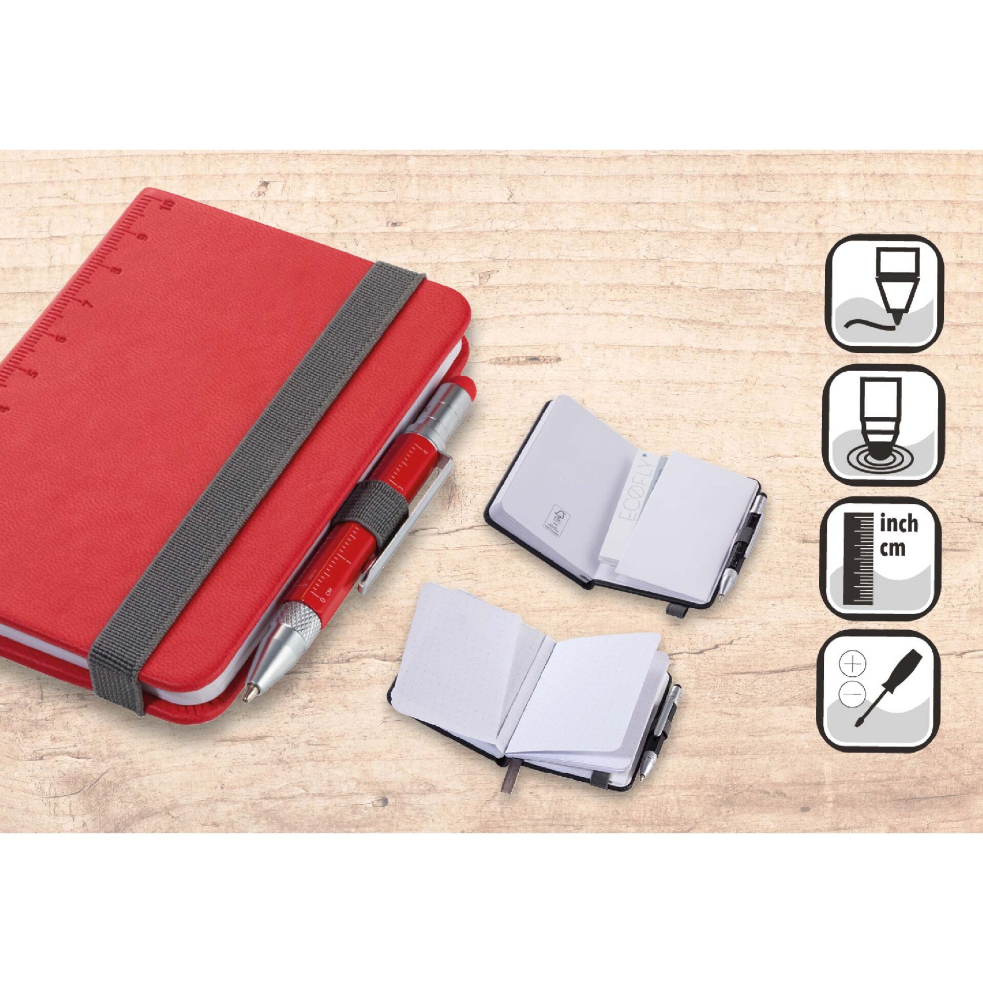 Troika Notebook Lilipad+Liliput Tool Pen_3 NPP25RD