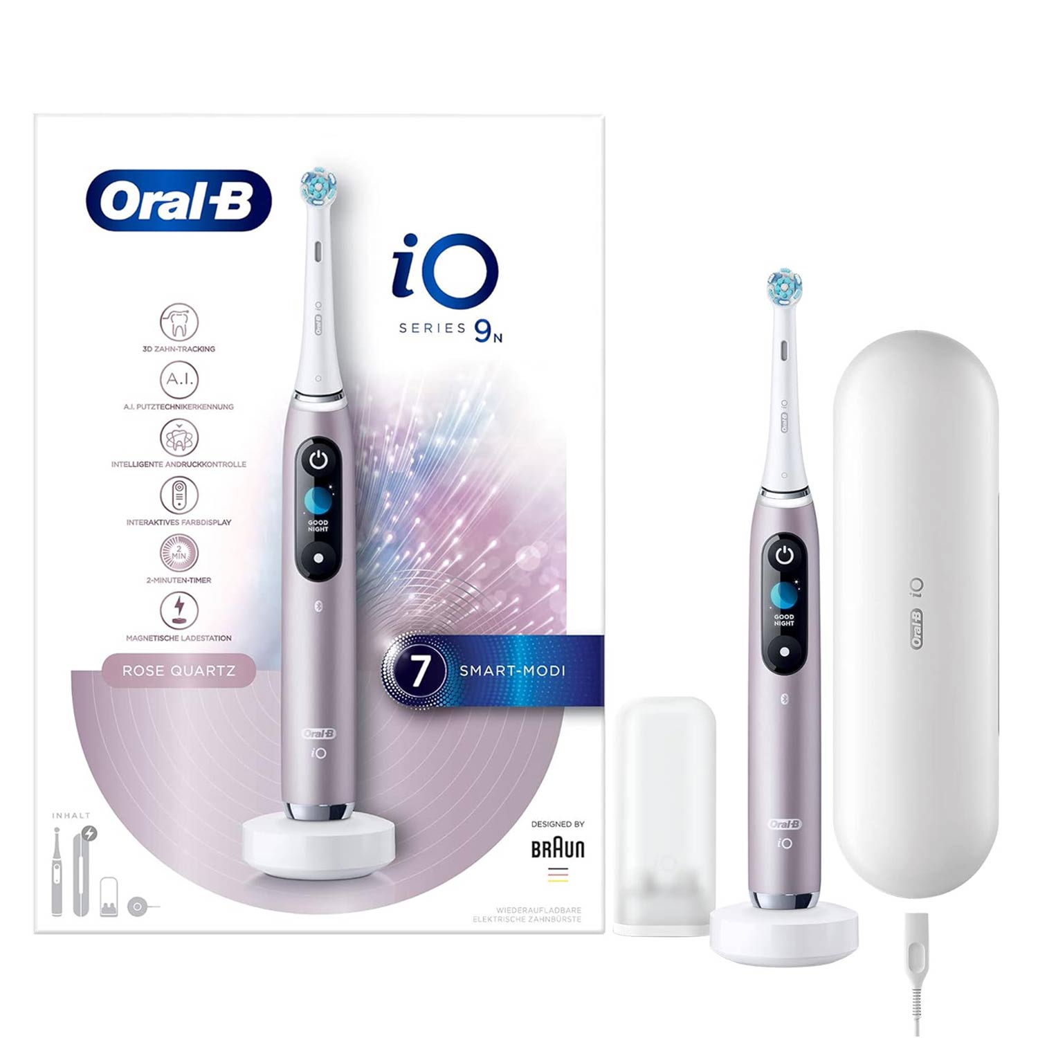 [SIDP] Oral-B iO Series 9 Electric Toothbrush with Micro-vibration Bluetooth A.I 3D Teeth Tracking Interactive Colour Display Rose Quartz