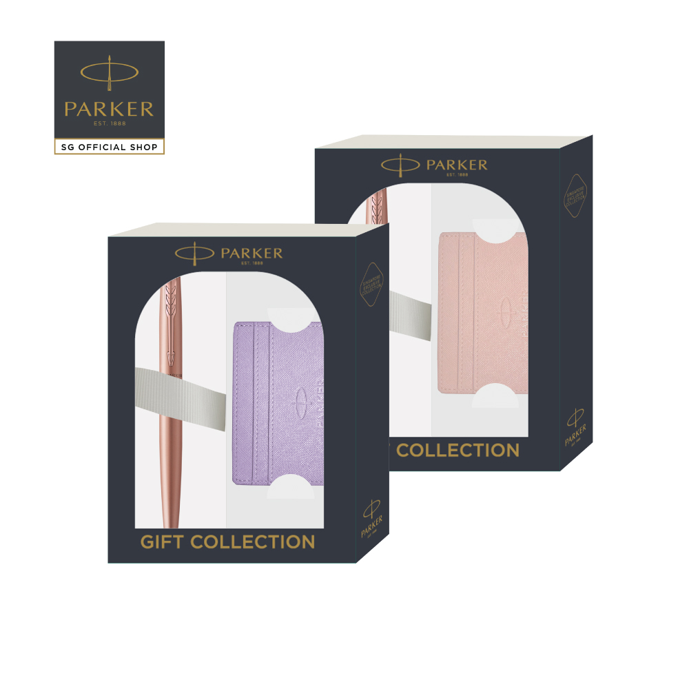 Parker Giftset Jotter XL Pink Gold PGT BP with Card Case in Lilac OR Pink | Ballpoint Pen