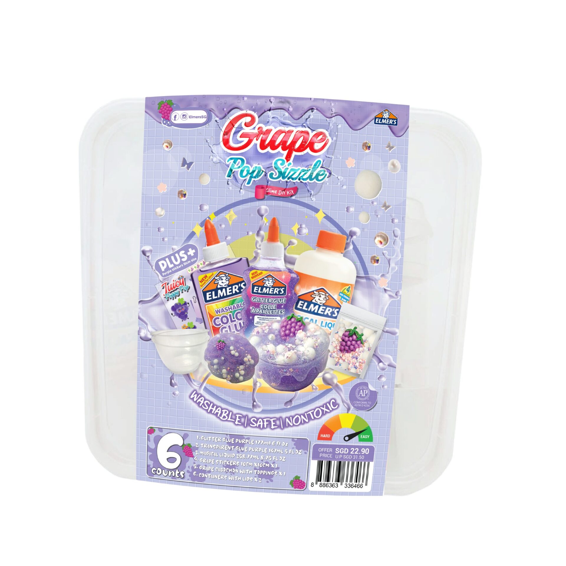 Elmer's grape pop sizzle DIY Slime